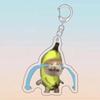 Cute Banana Cat Pendant Keychain Funny Acrylic Small Chain Cat Keychains Student Gift Bag Accessories