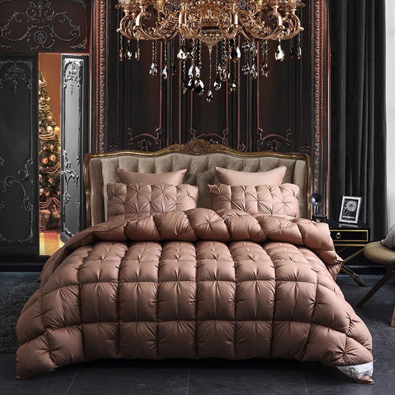 All-Cotton Thick Winter Quilt with White Duck Down - Cozy and Warm for Home or Hotel Use