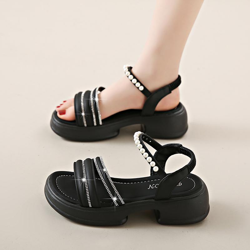 Ladies Luxury Rhinestone Platform Sandals
