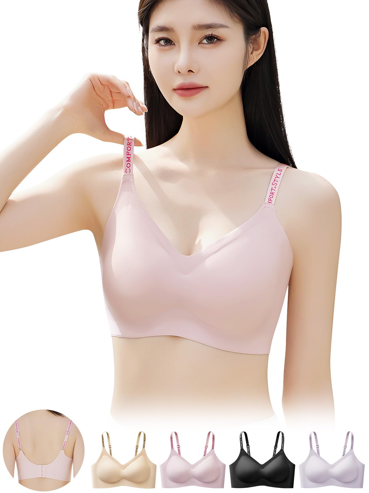 

Беспроводной бюстгальтер и прочный бесшовный дизайн аккуратно закрывает лишнюю плоть под мышками и нежно прилегает к коже. Очень удобный. розовый