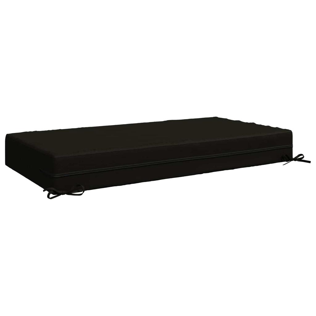 Seat Cushion SOEST 100percent Polyester Black 120 x 60 x 15 cm