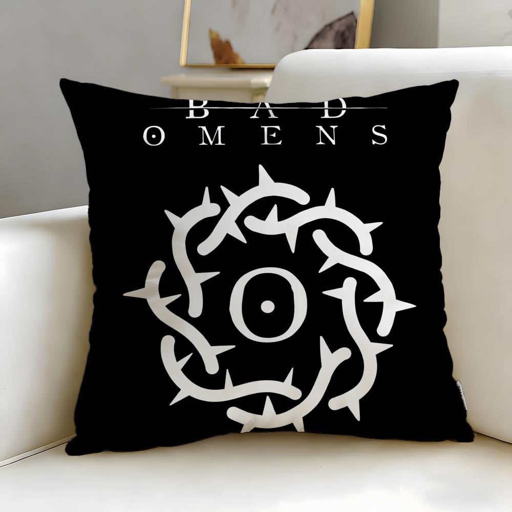 popular band Bad Omens Cushion Cover Soft  EasyWash Pillow Case  Versatile for Couch Bed Travel and Office