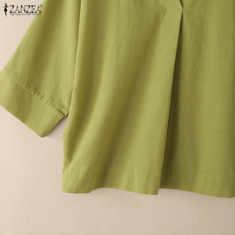 ZANZEA Women Summer V-Neck Casual 3/4 Sleeve Blouse