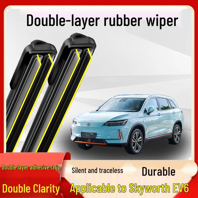 Skyworth EV6 Wiper Double Layer Rubber Strip, Original Boneless Silent for 21-22 Models.