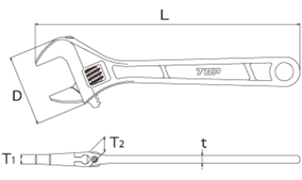 TOP Opening Monkey (TOP) 0-15mm, Tsubame-Sanjo, Japan, Forged, Heat-Treated, Sealed, Wrench, HX-100-H