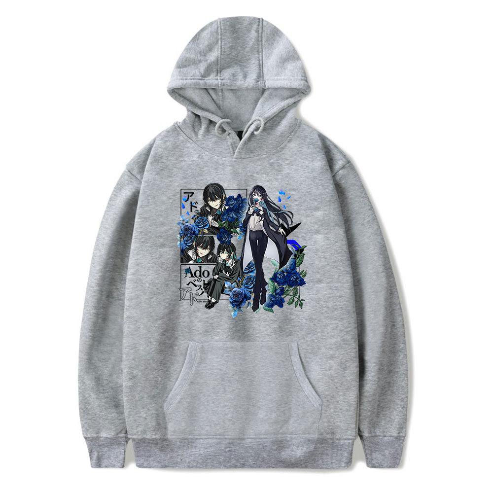 Ado Hoodie for Men Women Cartoon Print Fashion Casual Sweatshirt Autumn Long Sleeve Pullover Outfits Gifts