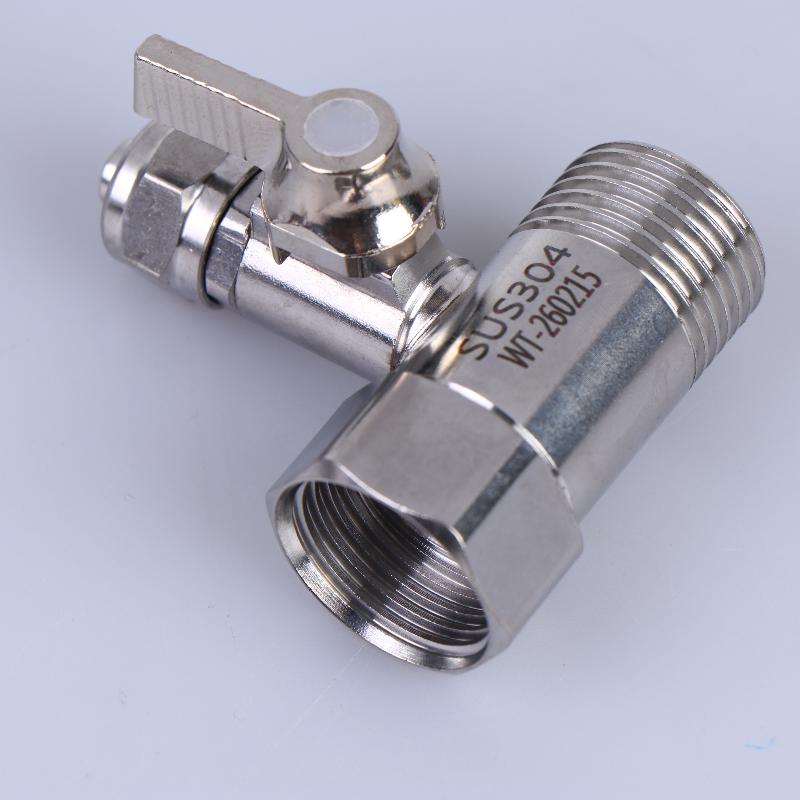 1 Set Tap Tee B Cold  Water Pipes Home Accessories 1/2" To 1/4"3/8" With Shut-Off Ball Valve Ro Feed Water Adapter