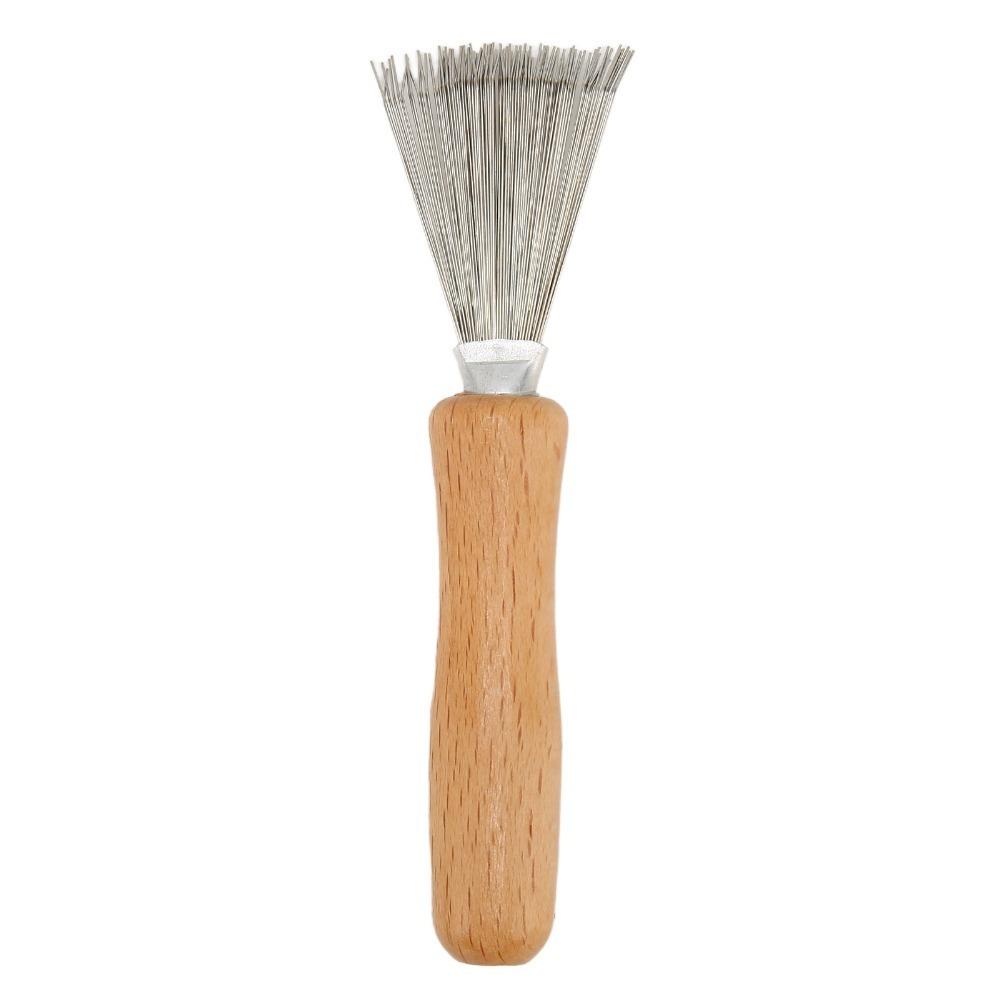 

Metal Bristles Comb Cleaner Brush Wooden Handle Pet Grooming Brush Cleaner Daily Brush Care Cleaning Brush