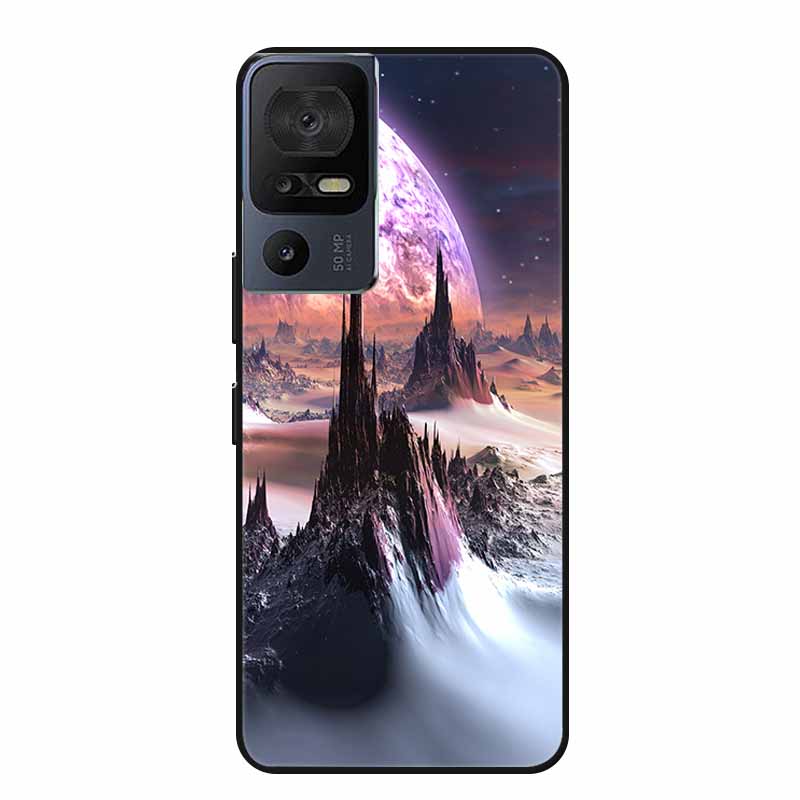 Für TCL 40 SE Handyhülle 40SE Hülle Schwarzes Silikon Weiche Rückseite Hülle Für TCL 40 SE Hülle Funda Für TCL40SE Capa 6.75" Schale