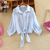 Casual Sun Protection Clothes Female Shirt Summer Thin Cardigan Women Blouses Tops Solid Plus Size Ladies Tops