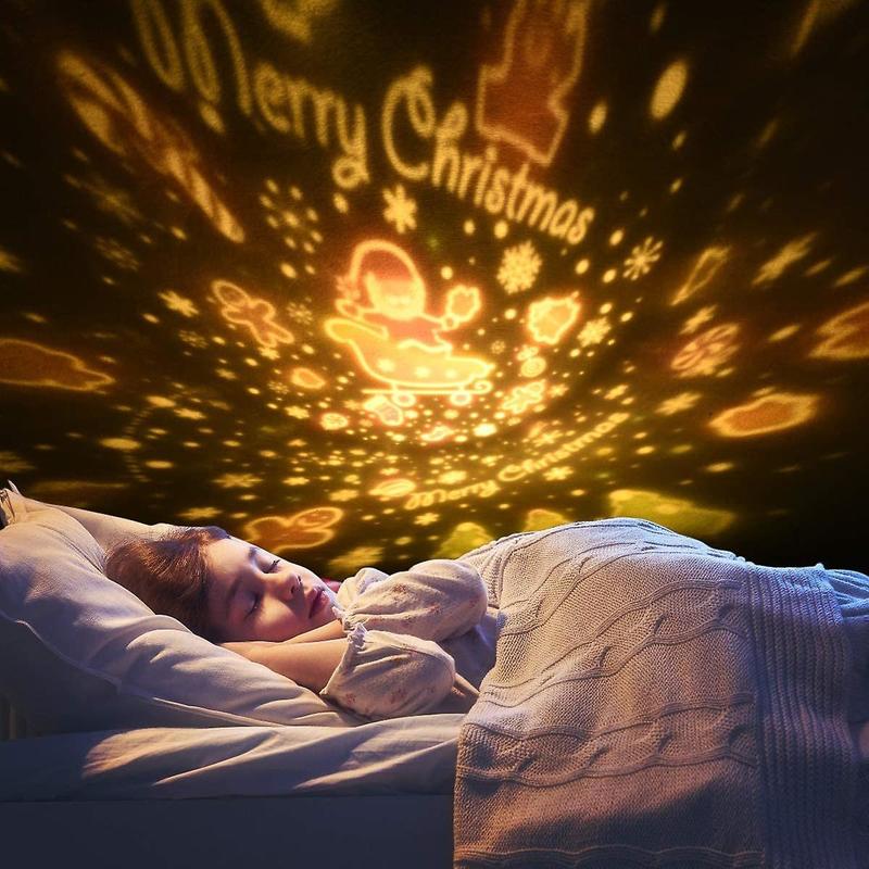 Night Star Projector for Kids, 360° Musical Rotation Night Light + Timer + Pilot + 6 Colors, LED Baby Sky Night Light for Birthday, Christmas