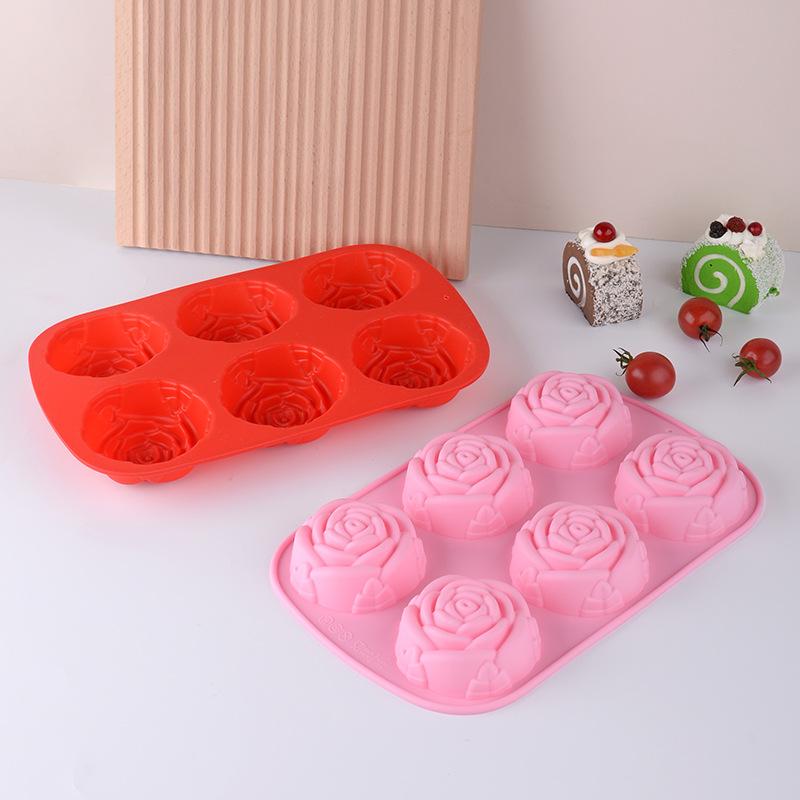 Creative rose cake mold high-temperature silicone mold Valentine's Day DIY baking mold handmade soap mold