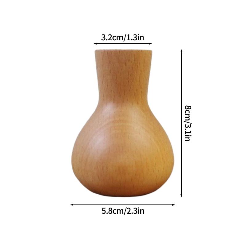 Wooden Flower Vases Wood Vase For Flowers Office Desk Accessories Room Decor Home Desktop Ornament