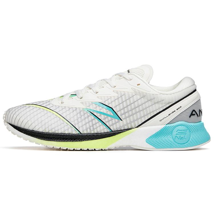 

new ANTA Running Collection Running Shoes Men Low Top Ivory White/Fluorescent Aqua/Silver 44.5