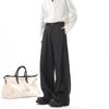 Mens Loose Straight Leg Pants Wide Casual Trousers Fall