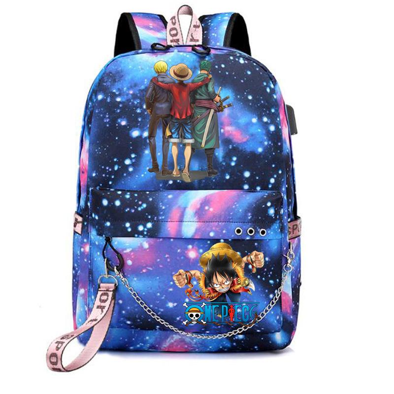 USB student school bag travel backpack printed One Piece casual trendy bag
