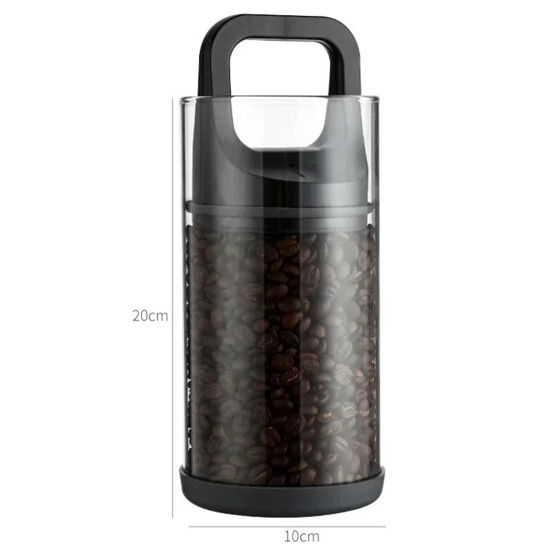 Clear Coffee Beans Sealed Jar High Borosilicate Glass Vented and Vacuum Sealed Beans Fresh Keeping Tank Moisture Proof Storage
