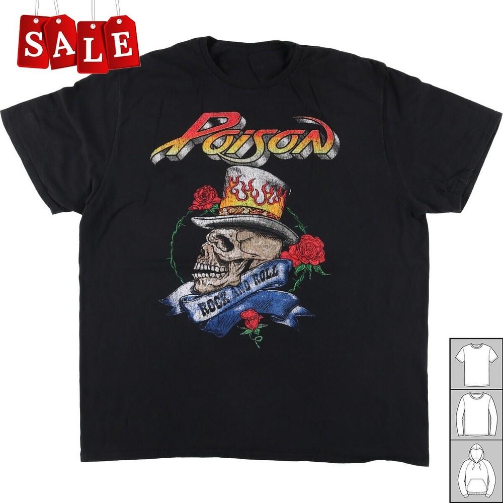 

New POISON Skull Pattern Band Gift For Fans Unisex S-5XL Shirt UK175 Unisex T-Shirt XL