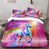 Children Unicorn Duvet Cover Bedding Se Tbedroom Accessories Single Or Double,Girls Horse Quilt Cover And Pillowcase 75*50Cm Set
