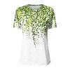Damen Sommer Casual Fashion Baumwolle Leinen bedruckt Damen Kurzarm Shirt Tops