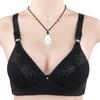 New Breathable Hole Lace Embroidered Underwear Women's Simple Style Bra Large Size Steel Rimless Underwear Women