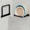 Étagère Pliante pour Lavabo, Murale, Sans Perçage, Organiseur de Salle de Bain Noir Sans Crochet
