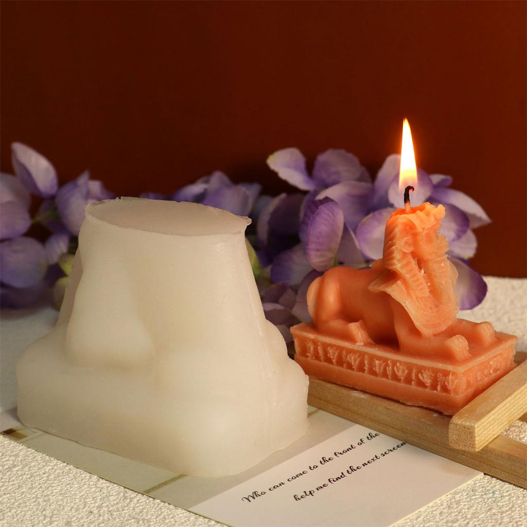 Lion Candle Mold Handmade Scented Candle Epoxy Resin Soap Molds Animal Shape Lion Silicone Mould for DIY Home Decor