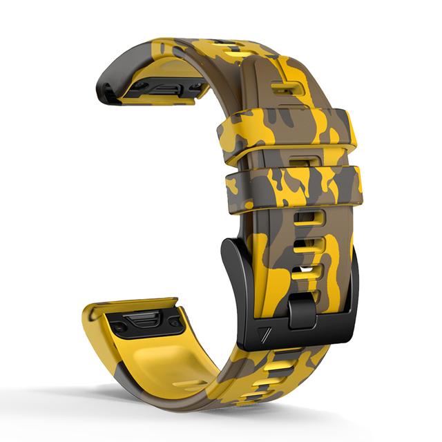 22mm 26mm Camo Silicone Strap For Garmin Fenix 7X 7 6X 6 Pro 5 5X Plus Epix 2 965 955 935 945 Smartwatch Band Bracelet Wristband