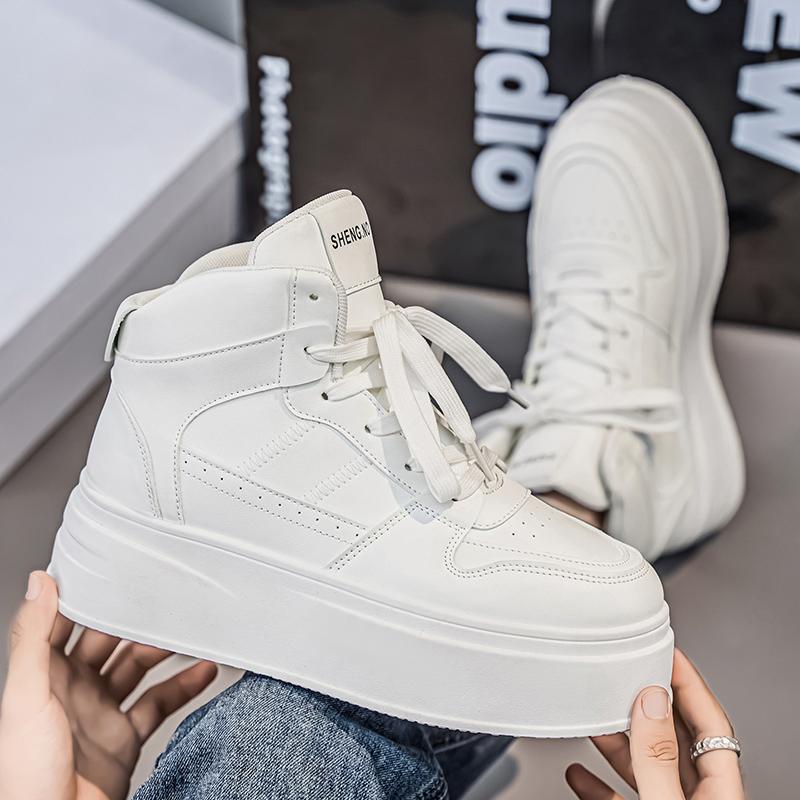 New Men's Classic Fashion High Top Thick Sole Skateboarding Shoes Comfortable Soft Sole Basketball  Sneakers