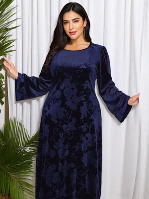 Elegantes Knielanges Kleid in Übergröße mit Spitzenärmeln