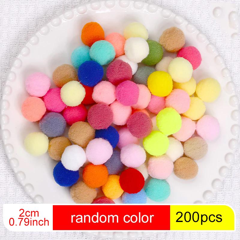 100~300pcs Mini Fluffy Soft Ball Handmade Accessories Colorful High Elastic Balls DIY Polyester Plush Ball 0.8cm~3cm TMZ
