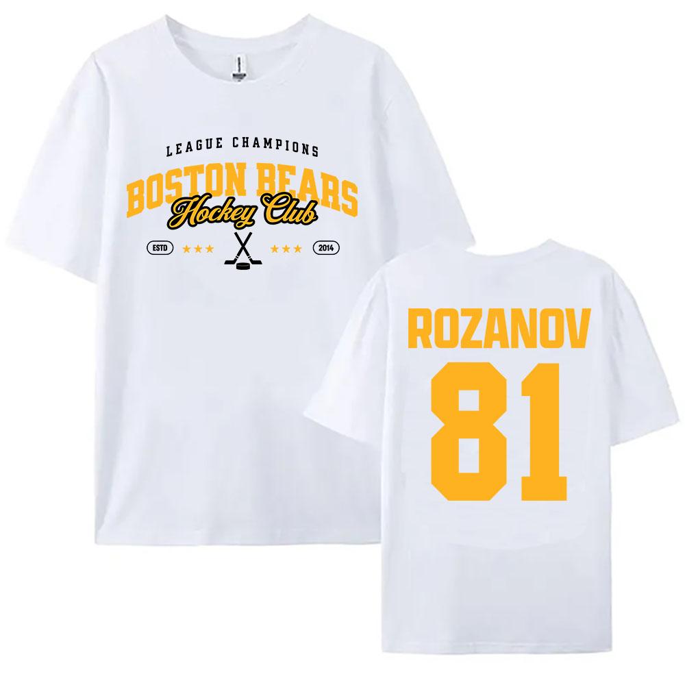 81 Rozanov Boston Bears Merch Women Unisex Tshirt Heated Rivalry TV Graphic Print Tshirts Short Sleeve Oneck Female T Shirt Tops
