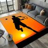 Crystal Velvet Softball Sports Printed Area Rug - Non-Slip Vibrant Sunset Silhouette Design, Large Sizes Up To 2.16m², 100% Polyester for Be
