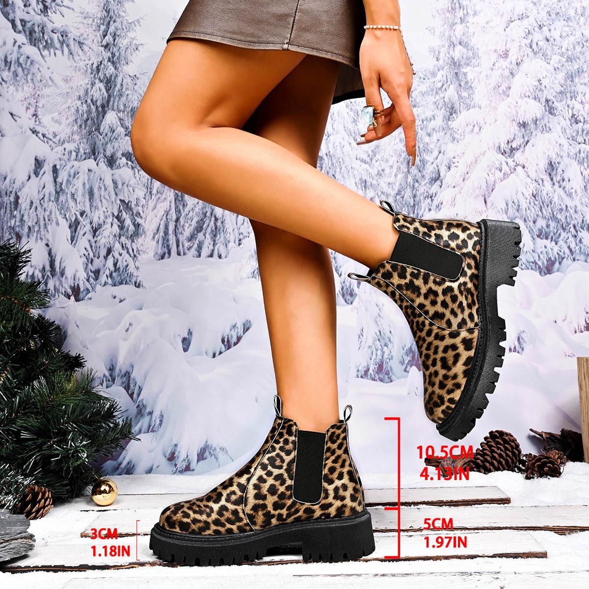 

Thick-soled Beige Martin Boots British Thin Black Sub-Cigarette Boots Summer Chelsea Boots 35 цветной печати леопарда