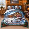 Christmas 3Pcs Bedding Set 1 Bed Sheet 2 Pillowcases Printed Bedroom Bedding Holiday Gift
