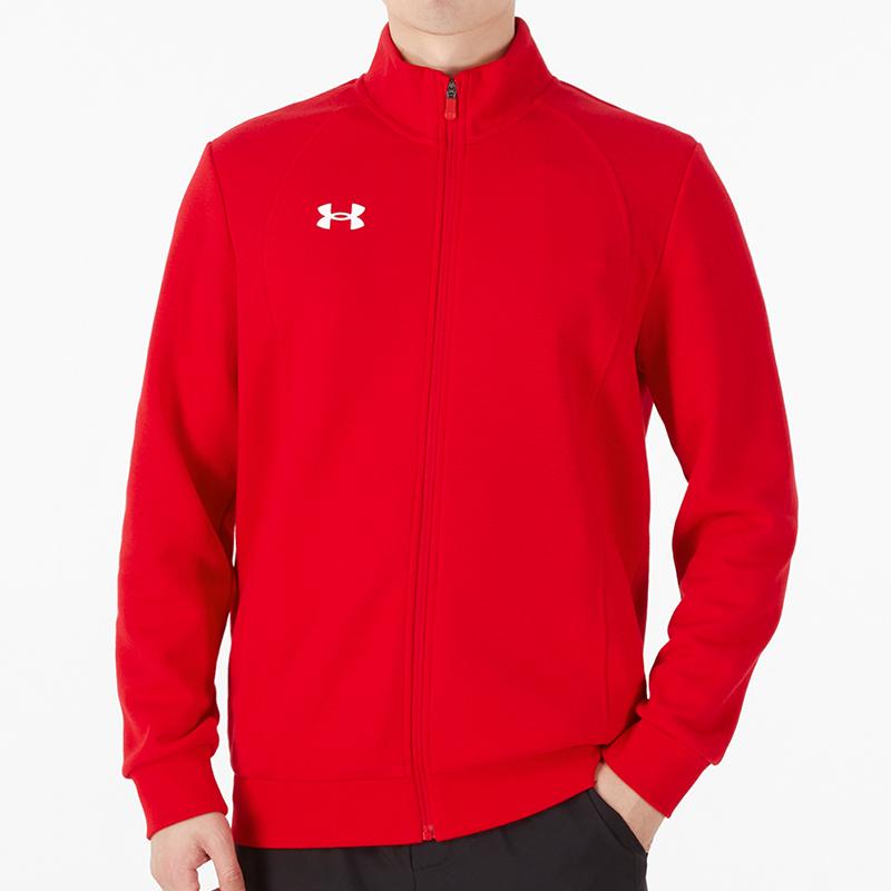 Under Armour Competition Training Knit Sports Stand Collar Logo Jacket Men Jacket Red 21600307-600