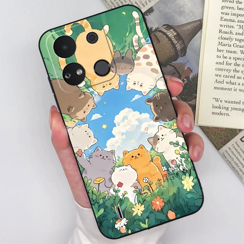 For Itel A04 A05s A16 A18 A23 A25 A26 A17 A33 A56 Phone Case Pretty Bow Pattern Fashion Shell Matte Silicone Anti Drop Protective Covers For Itel Capa