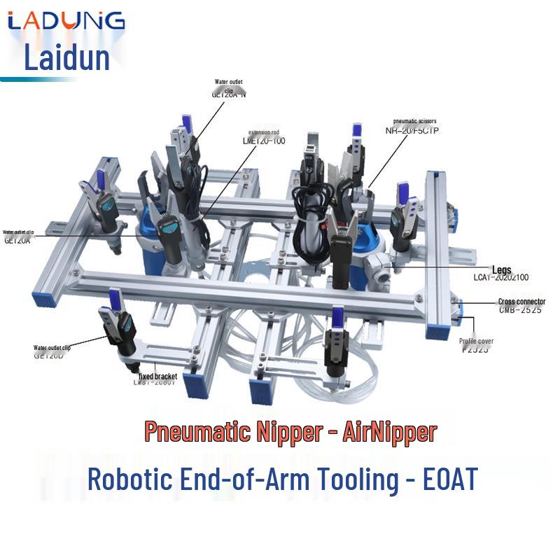 Double-Acting Pneumatic Needle-Nose Gripper GE20B-20 for Robotic Arm and Water Jet Applications