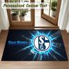 Crystal Velvet Square Rug Custom NameSchalke 04 FC Pattern Non Slip Home Floor Decor Rug