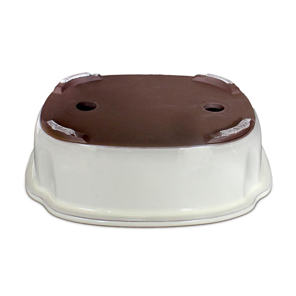 Umekichi Bonsai Size 9 Bonsai Mokko White with Cream Seto Ware Large to Medium Miscellaneous Approximately 28cm Supplies, Pot, Pot, Glaze, Ceramic,