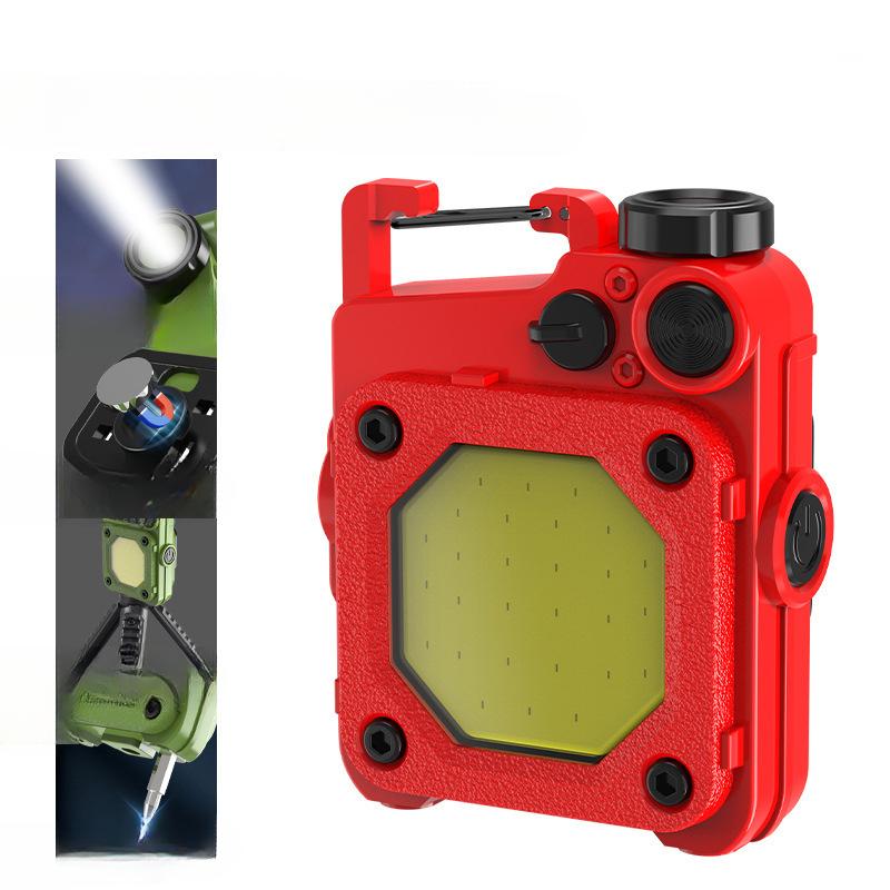 New Outdoor Dual Light Source Mini Keychain Light USB Charging Portable Emergency Night Light with Magnetic Work Light