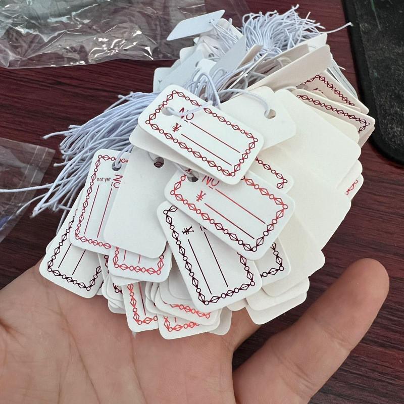 Kraft Paper Hanging Price Tag with String - Thick, Blank Handwrite Label Card