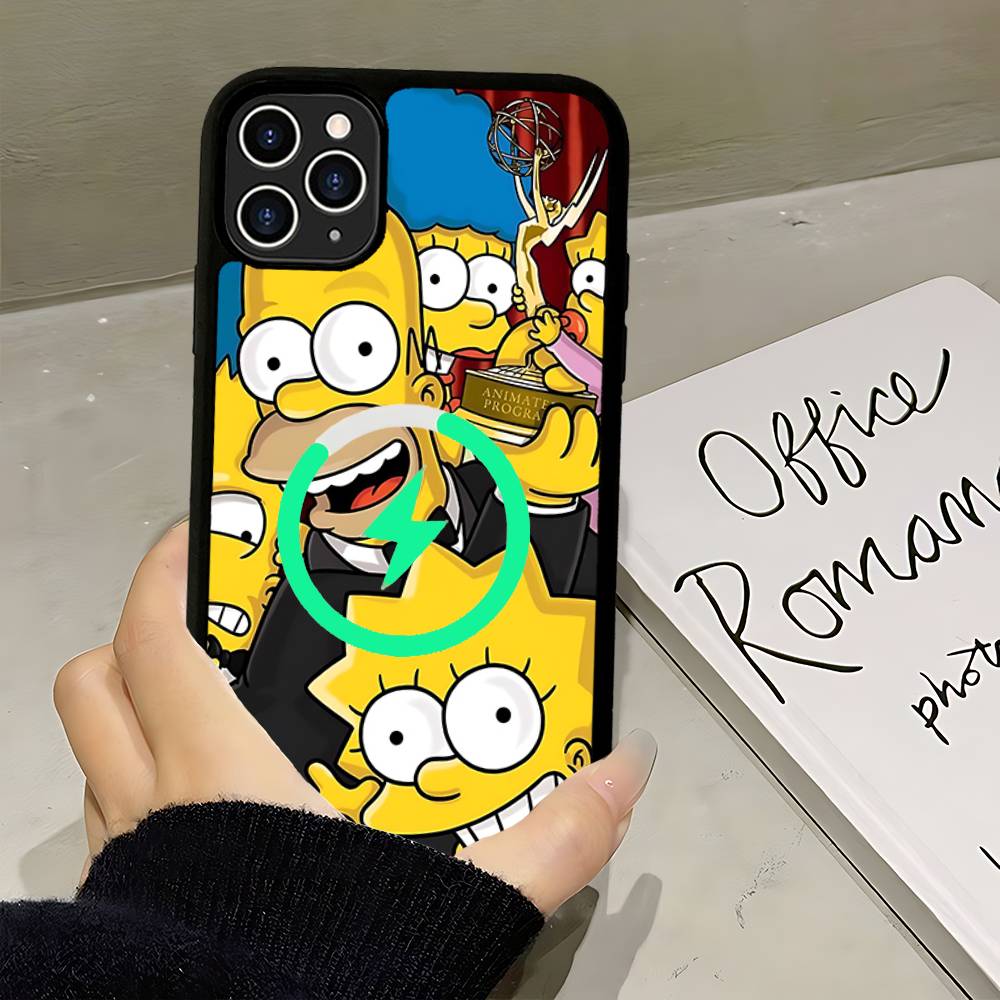 

Смешной мультяшный чехол для телефона S-Simpsons Для IPhone 17 Air 16 15 14 13 12 11 Pro Max Plus Для Magsafe Беспроводная зарядка Чехол iPhone 11 pro
