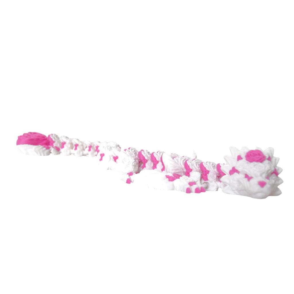 Dragon Rose Coeur 3D - Modèle de Figurine Articulée Mobile Ornement pour Enfants