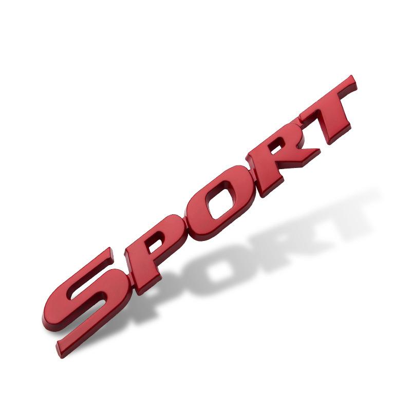 1x Fashion Sport Emblem Badge Car Trunk Fender Sticker Auto Car Racing Decal Decor Silver Black Accessories