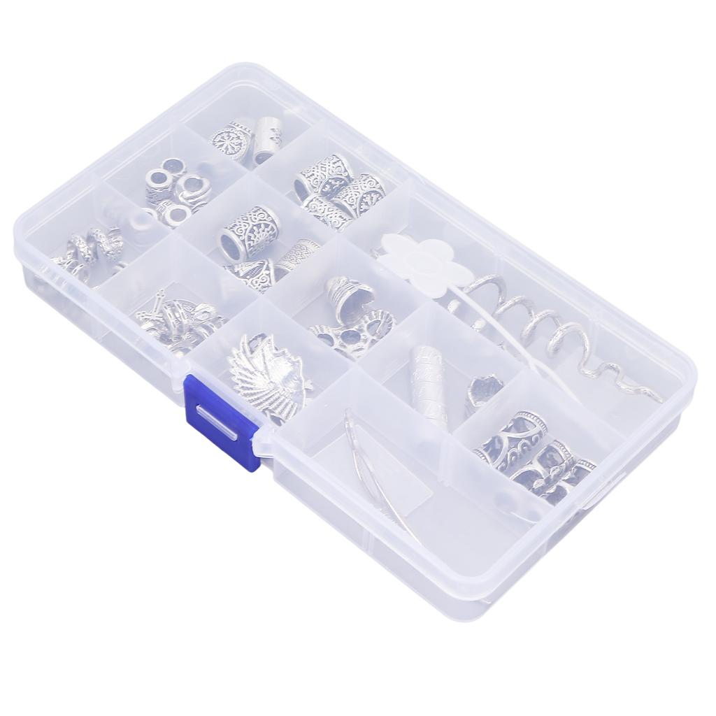 34pcs Alloy Beard Jewelry Dreadlocks Different Shapes DIY Hair Braiding Beads Accessories for Bracelet Necklace