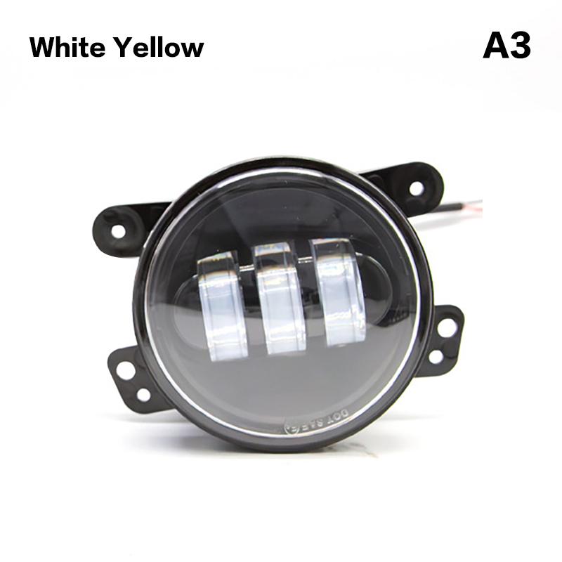 Car Led 4 Inch Front Bumper Fog Light For Off-Road With/Without White Yellow Halo Ring Drl Angel Eyes Lamp 30W Fog Lights
