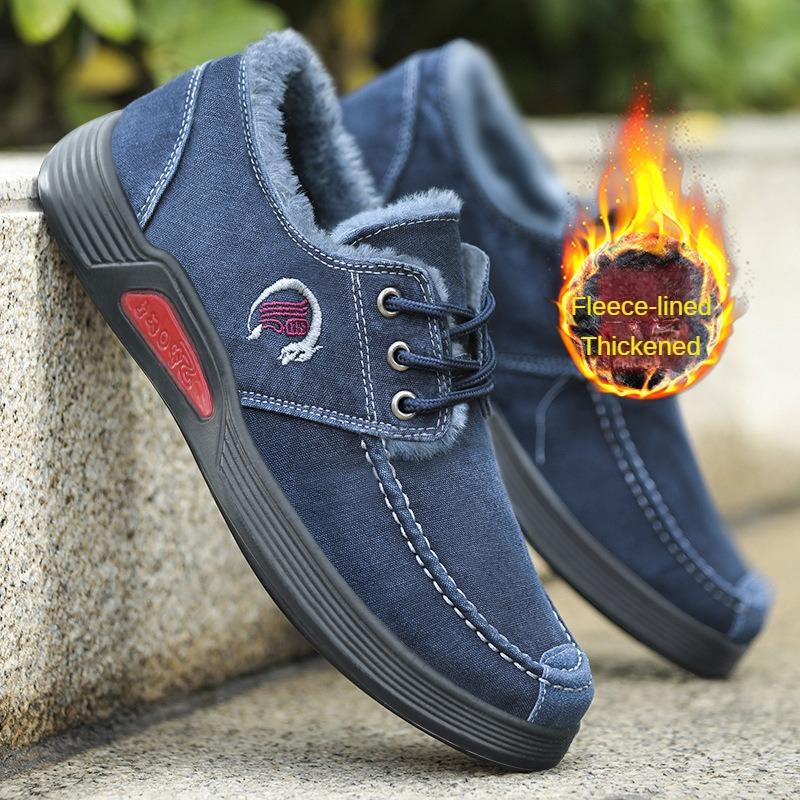 Fashion Cloth Shoes Men's 2024 Winter New Shoes Men's Thickened Warm Cotton Boots Casual Men's Shoes Plush Cotton Shoes39-44