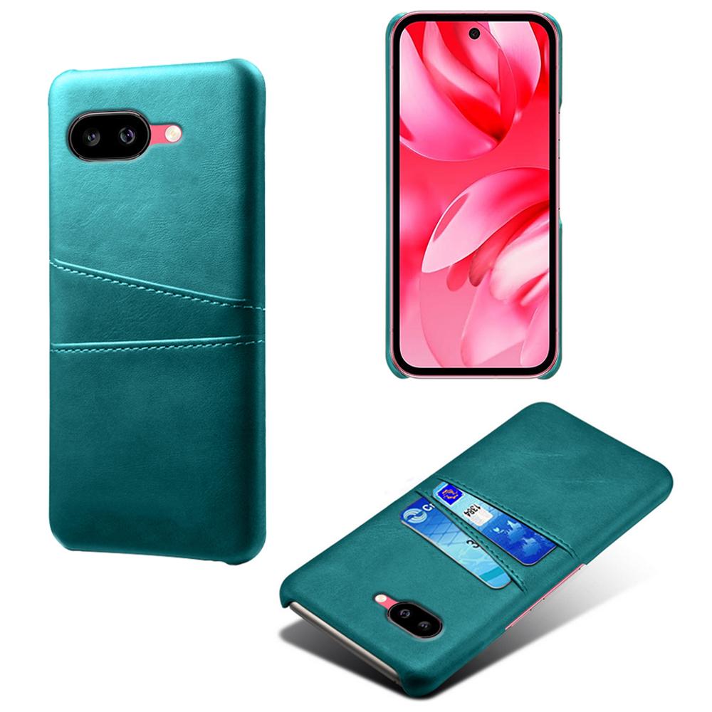 For Google Pixel 9a Case Dual Card Slots PU Leather + Hard PC Phone Cover