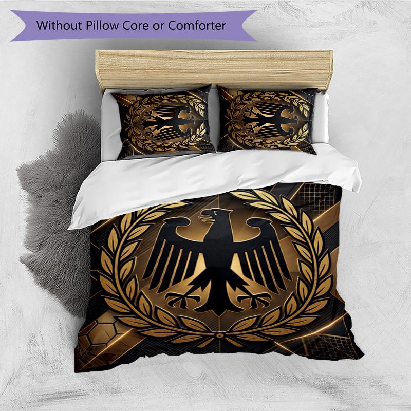 Belgium Football Printed Bedding 3 Piece Set Cozy Breathable Bed Cover Set As Housewarming Holiday Gift